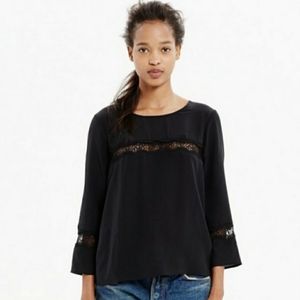 Madewell Silk lace inset blouse XS